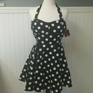 Ixia Polka Dot A-line 50s Pinup Dress NWT